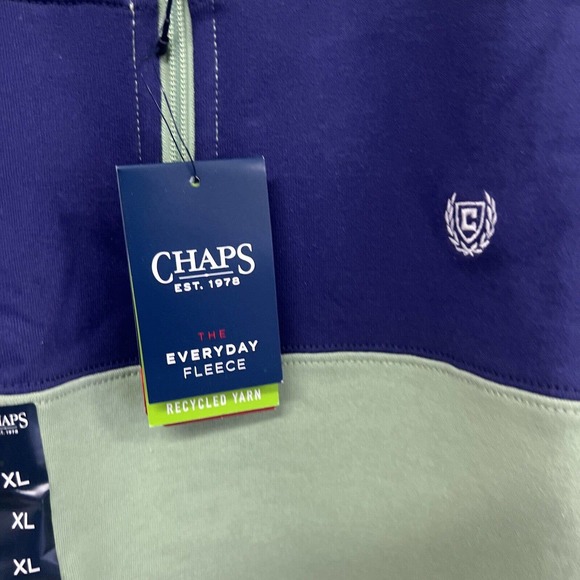 Chaps pullover old school striped colors mens XL Green Navy Everyday Fleece - Picture 10 of 13